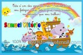 Convite Arca de Noé 10x15 com envelope personalizado e lacre
